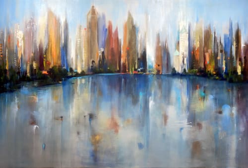Contempory city scape | Oil And Acrylic Painting in Paintings by Victoria Jackson