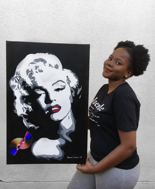 "What can't a girl with red lips do?" | Paintings by Itumeleng Motswetla