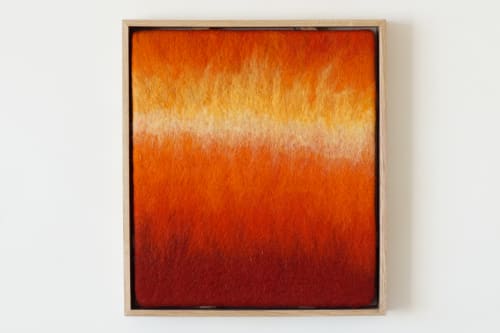 Felted Sunset art | Decorative Objects by WOOL + ROPE