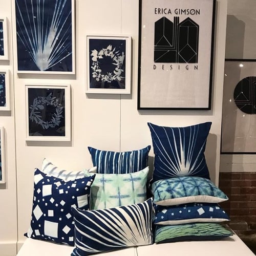 Erica Gimson Design handmade decorative pillows and cyanotype artwork | Pillows by Erica Gimson Design | Plant Seven in High Point