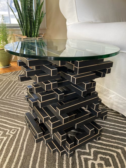 "Cartesian Crossing - Round"  end table | Tables by Richard Chalmers