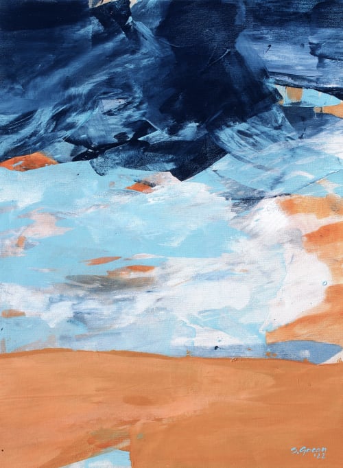 At the Edge of an Ocean | Oil And Acrylic Painting in Paintings by Simona Gocan