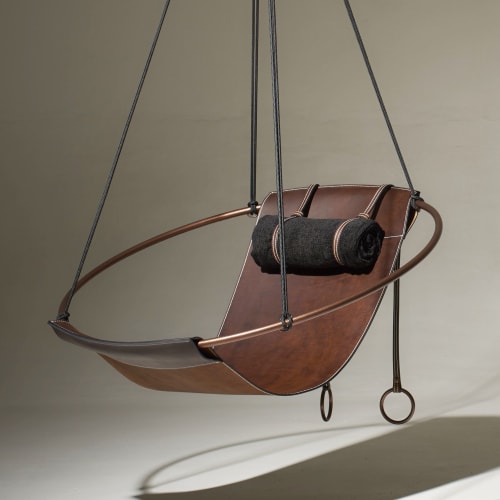 Studio Stirling Favorite Brown Sling Chair | Swing Chair in Chairs by Studio Stirling