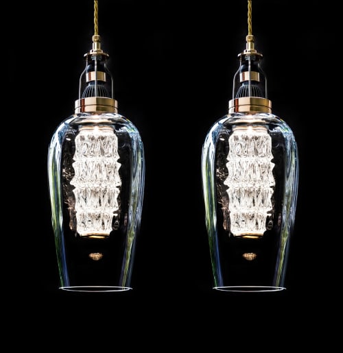 Blown glass/crystal inserts #41 Twins | Pendants by Vitro Lighting Designs