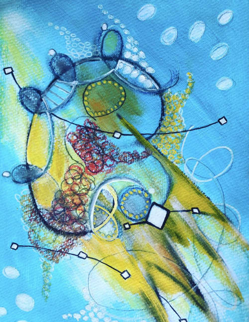 Jellyfish | Oil And Acrylic Painting in Paintings by KARDIMAGO