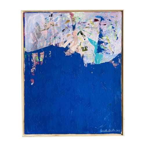 Blue Horizon Original Painting on Canvas | Mixed Media by Jessalin Beutler