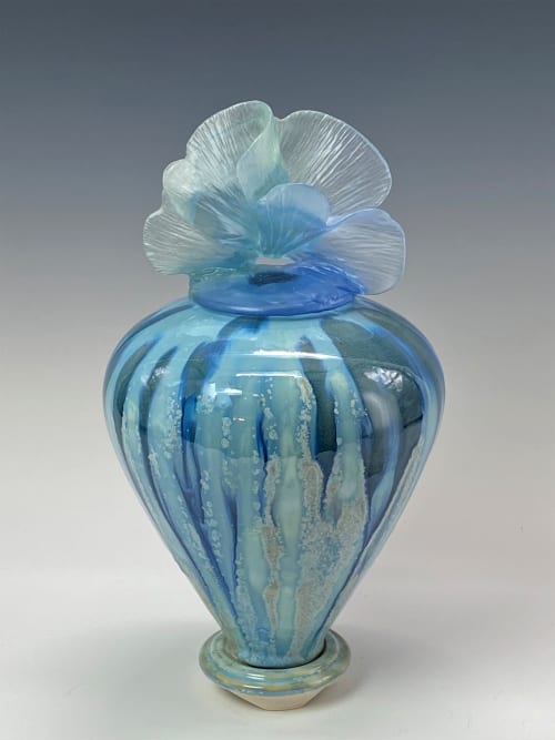 Padma azure | Vases & Vessels by Debra Steidel | Steidel Fine Art in Wimberley