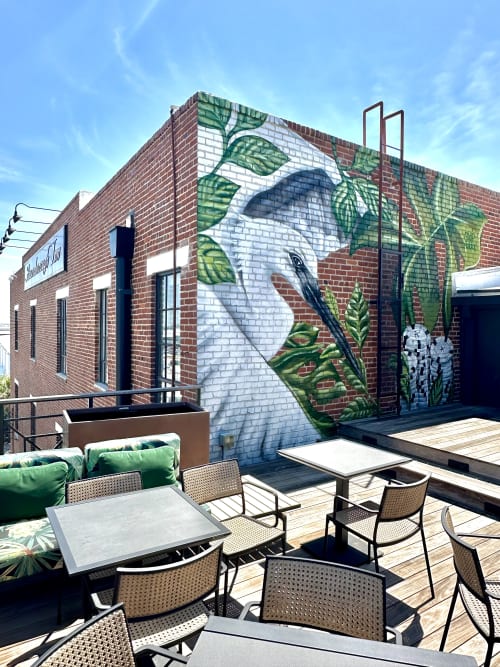 Ansonborough Inn Rooftop Mural | Street Murals by Girls Who Paint Murals | The Ansonborough in Charleston