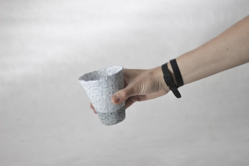 Terrazzo blue clay cup I | Drinkware by ZHENI