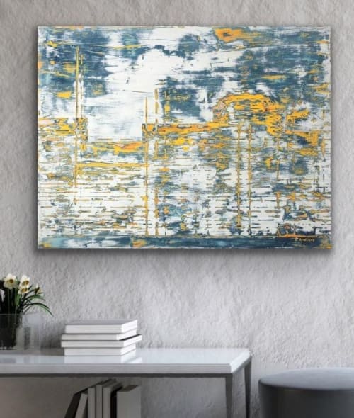 Jazz and Traffic- soundwaves from the music of Miles Davis | Oil And Acrylic Painting in Paintings by L Rowland Contemporary Art