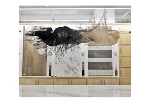 Suspended Fiber Sculpture | Sculptures by Charlotte Blake | Daltile, American Olean, Marazzi Showroom & Design Studio in Toronto