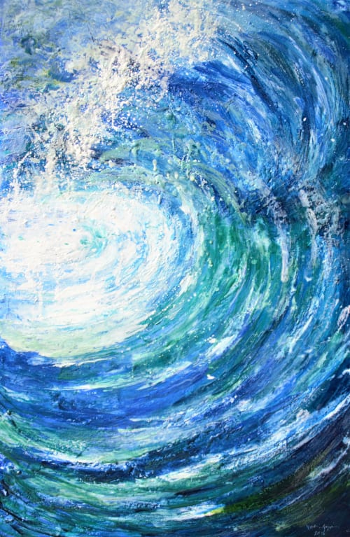 Encaustic wave 9 | Paintings by Maya Ceramics and Paintings