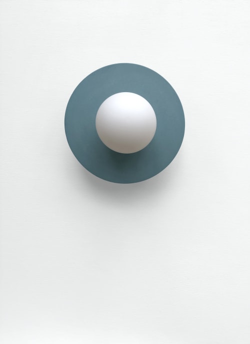 Full Moon - Blue | Brass Wall Light - UK & EU only | Sconces by What The Mood