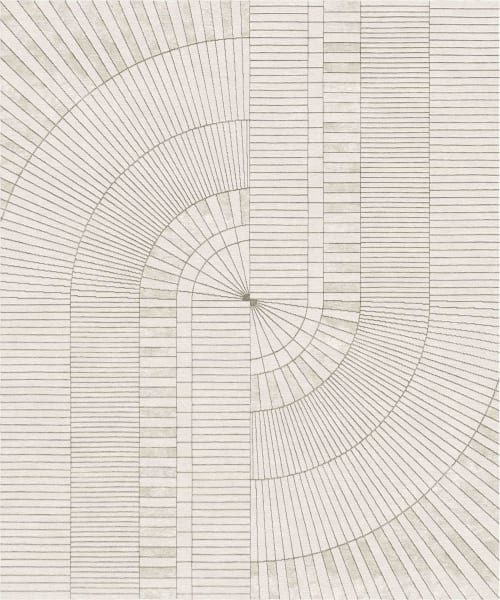 Rug Mirror Beige Geometric modern | Area Rug in Rugs by Atelier Tapis Rouge