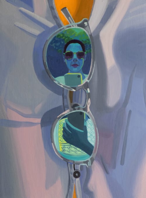 Sunglass Selfie | Oil And Acrylic Painting in Paintings by Helena Wurzel
