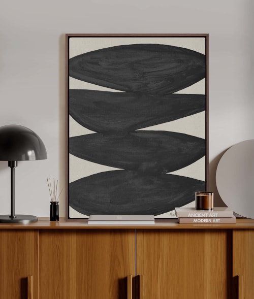 "Stillness" Black I Affirmations Painting on Canvas | Paintings by Nicolette A