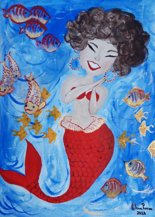 Cumbia Submarina | Oil And Acrylic Painting in Paintings by Elena Parau