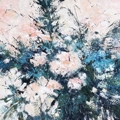 Summer's Last Breath - Modern Floral Painting on Canvas | Oil And Acrylic Painting in Paintings by Filomena Booth Fine Art