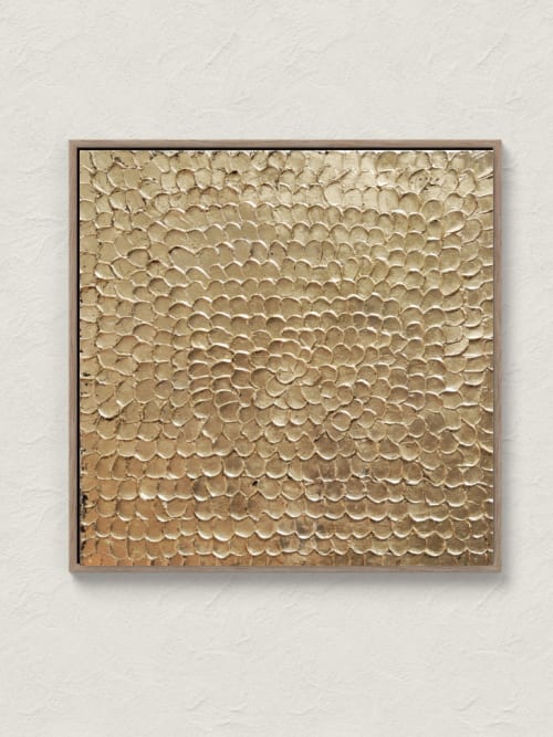 Gold 3d textured artwork | Paintings by Serge Bereziak