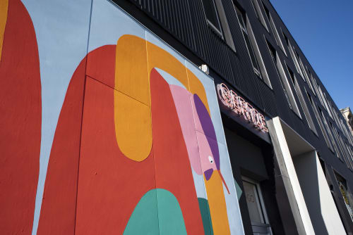 Gertie restaurant exterior mural | Street Murals by Jurèma | Gertie in Brooklyn