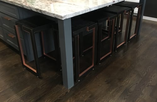 Custom Bar Stools & Side Tables | Chairs by ARDEZEN | Private Residence at Morse St, Houston in Houston