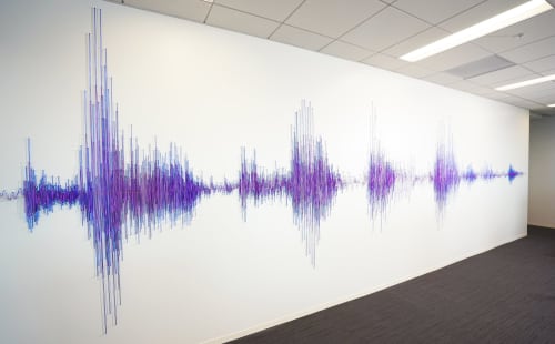 Soundwave sculpture for Adobe Premiere | Wall Sculpture in Wall Hangings by ANTLRE - Hannah Sitzer | 151 S Almaden Blvd in San Jose
