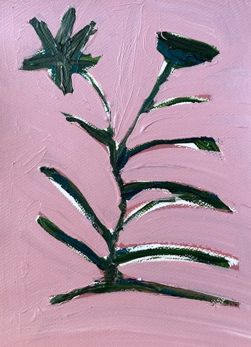Dusty Pink Botanical II | Paintings by Erin Donahue Tice Fine Art