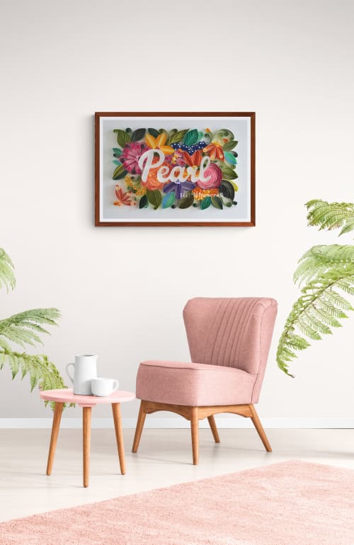 Customizable Name Floral Design | Wall Sculpture in Wall Hangings by Mira's Craft