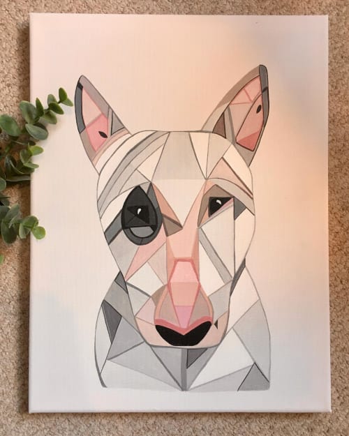 Commission - Bull terrier | Paintings by Geo-Wild Designs (Mahayla Clayton)