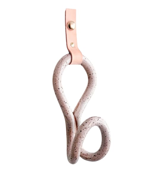Ceramic, Leather & Brass Infinity Wall Hook - Honey Flux | Hardware by Alissa Goss Ceramics & Pottery