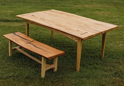 Custom Ash and Elm dining table & bench | Tables by Gill CC Woodworks