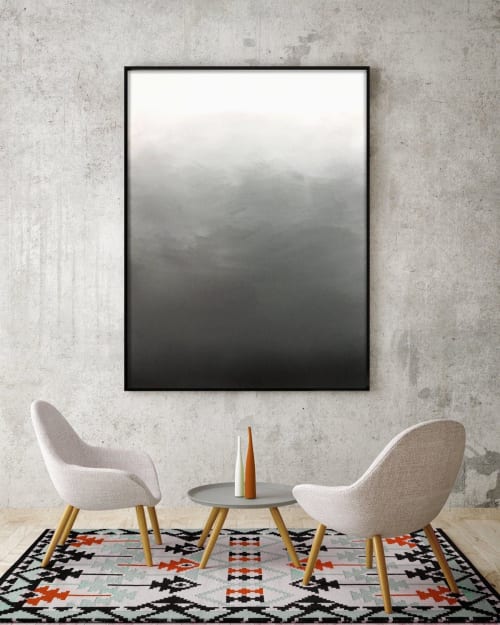 Abstract Gray Ombré | Paintings by Nicolette Atelier