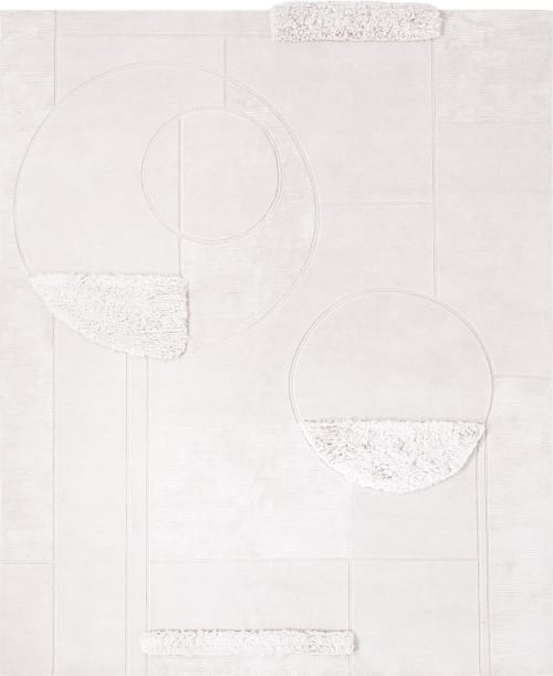 Rug Composition XIV.II White Soft non-regular textured | Area Rug in Rugs by Atelier Tapis Rouge