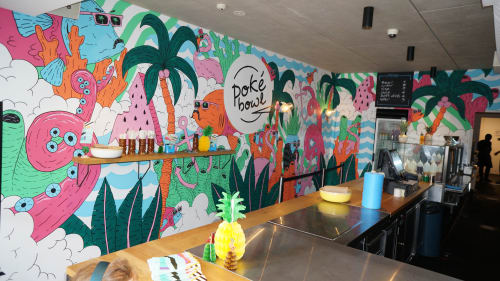 Mural in Poke Bowl Cronulla | Murals by Mulga | Poke Bowl Cronulla in Cronulla