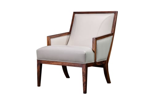 Exotic Wood and Leather Lounge Chair by Costantini, Belgrano | Chairs by Costantini Design