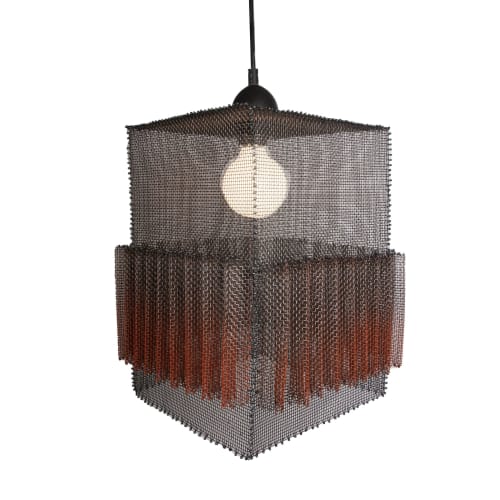 "ZigZag II" Steel Wire Mesh Pendant Light   - Medium | Pendants by Anne Lindsay