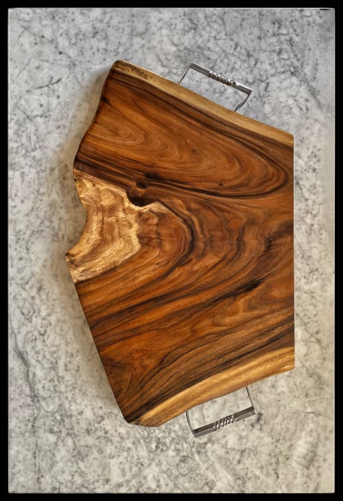 Charcuterie Boards w/Stainless Handles + Acacia Wood | Serveware by Kramer Design Studio / Randall Kramer