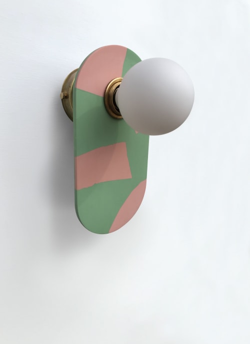 Tutti Frutti - Green & Pink Brass Wall Light - UK & EU only | Sconces by What The Mood