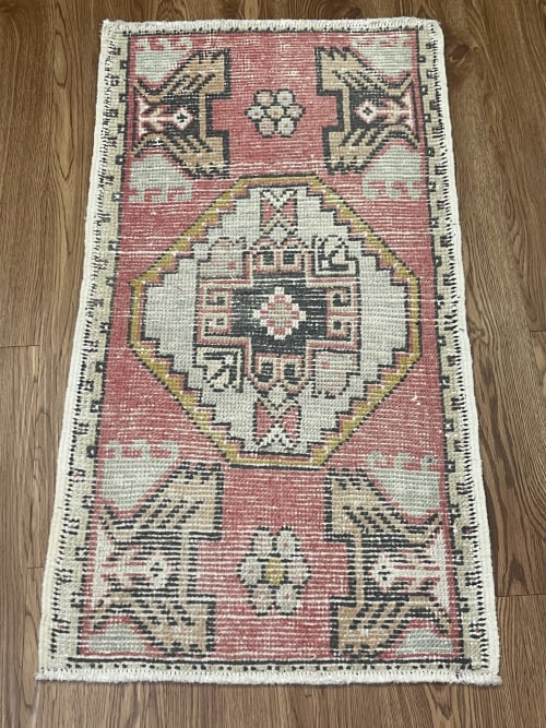 Hand-woven Turkish Rug Doormat | 1.8 x 3.1 | Small Rug in Rugs by Wool and Rug