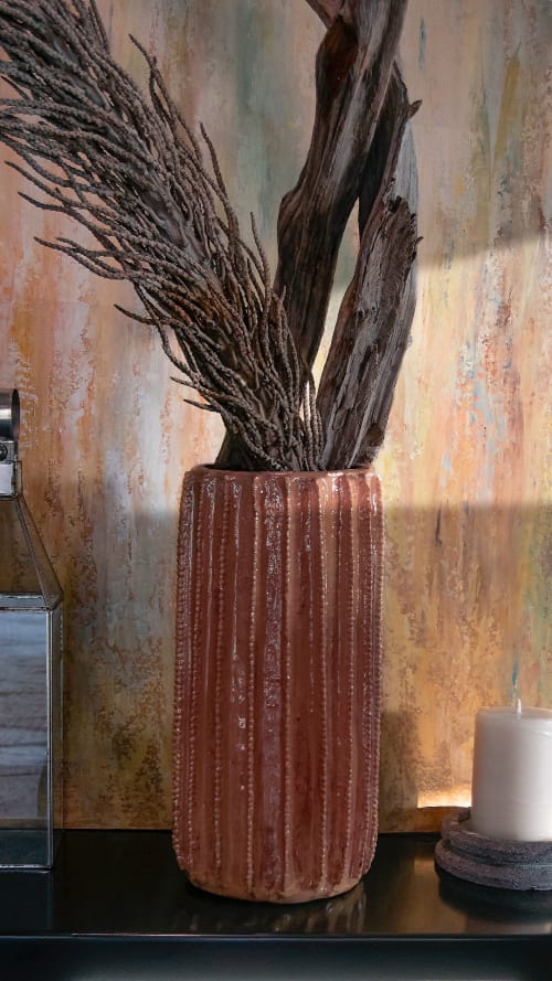 Red Clay Cactus Vase | Vases & Vessels by Hda
