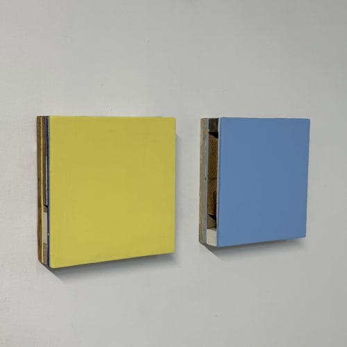 Blue and Yellow | Mixed Media by Yoella Razili Studio