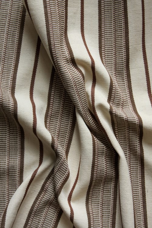 Aura Handwoven Stripe Fabric (Earth Root) | Curtains & Drapes by Routes Interiors