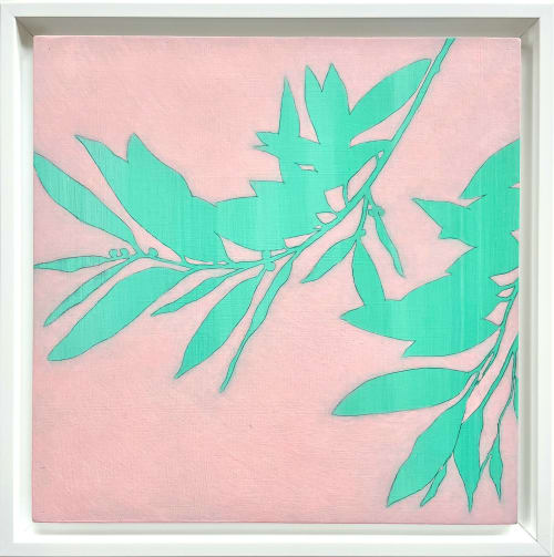 Sunrise Bay Laurel (Acrylic painting FRAMED to 13 x 13") | Oil And Acrylic Painting in Paintings by Christine So