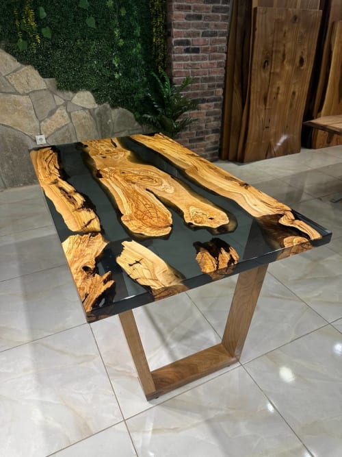 Black Olive Resin Table - Epoxy Dining Table | Tables by TigerWoodAtelier
