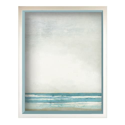 Framed Abstract Coastal Landscape in Seafoam Green | Prints in Paintings by Suzanne Nicoll Studio