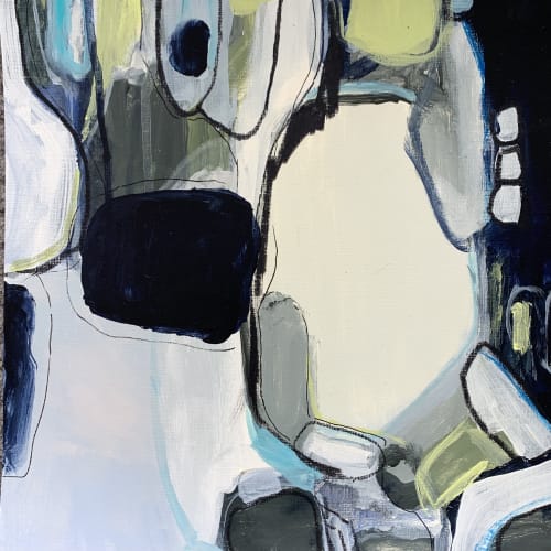 Beach Town 3 | Oil And Acrylic Painting in Paintings by Darlene Watson Abstract Artist