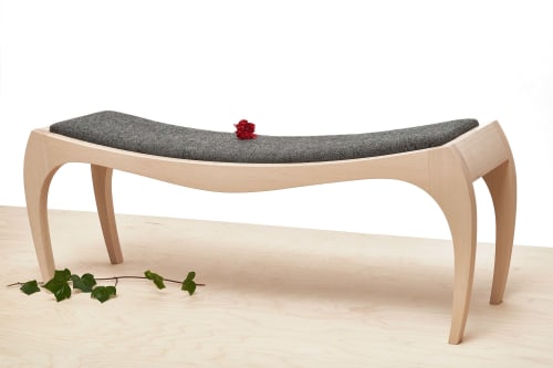 Upholstered Rumbo Stool | Benches & Ottomans by VANDENHEEDE FURNITURE-ART-DESIGN