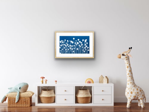 Spring Clover 1 (12 x 24" original hand-printed cyanotype) | Photography by Christine So