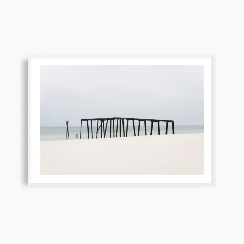 Minimalist coastal wall art, 'Old Pier' photography print | Photography by PappasBland