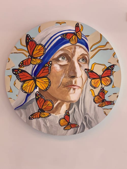 Mother Teresa & Monarchs | Paintings by Ashley Longshore | Diane von Furstenberg in New York